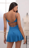 Ruched A line Dress in Royal Blue