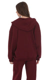 Oversize Zip Up Hoodie in Burgundy