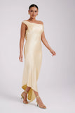 Yvette Slip Maxi Dress With Asymmetrical Hem Butter