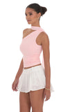 Floral Eyelet Skort in White