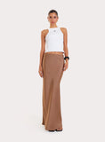 Mocha Satin Maxi Skirt