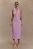 Simona Halter Neck Midi Dress Blush Pink