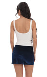 Velvet Shimmer Skirt in Navy