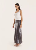 White Embellished Trim Square Neck Vest Top