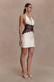Dinah Lace And Satin Mini Dress Black Ivory