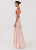 Blushed Cross Neckline Maxi Dress Pink Petal