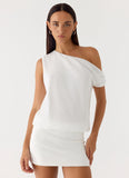 Stick Around Mini Dress White