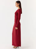 Jordana Twist Maxi Dress Merlot