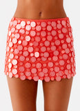 Movie Star Mini Skirt Mandarin Red