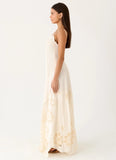 Fabienne Spliced Cotton Maxi Dress Ivory