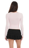 Long Sleeve Twist Top in Pink