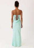 Adara Corset Maxi Dress Aqua