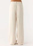 Delong Low Rise Linen Pants Oatmeal