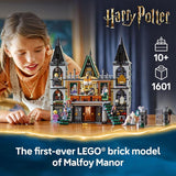 LEGO Harry Potter Malfoy Manor 76453 Building Toy Girls Boys Ages 10 Collectible Harry Potter Display Set 9 Minifigures Gift for Birthdays 1601 pcs