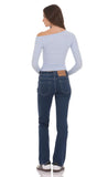 Button Fly Slim Jeans in Dark Blue