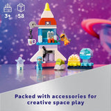 LEGO DUPLO 3 in 1 Space Shuttle Adventure Toddler Building Toys Space Toys for Boys Girls Ages 3 Years Gift for Christmas Learning Pretend Play Activity 10422