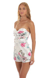 Cherry Butterfly Strapless Romper in White
