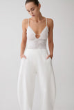 Jasper Sheer Plunge Lace Bodysuit Ivory