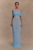 Brynn Orchid Knit Maxi Dress Baby Blue