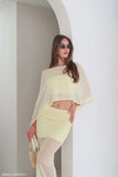 Lyra Sheer Knit Cape Lemon
