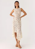 Janayia Midi Dress Ivory