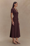 Pearson Short Sleeve Knit Midi Dress Chocolate