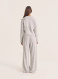 Grey Striped Jersey Rib Trousers