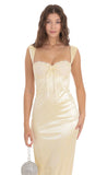 Satin Maxi Dress in Cream