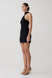 Hector Halter Neck Knit Mini Dress Black