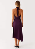 Casta Halterneck Midi Dress Plum