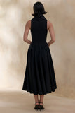 Exclusivity Black High Neck Midi Dress