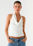 Zaylee Belt Cowl Top White
