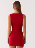 Mystic Fern Mini Dress Merlot Red