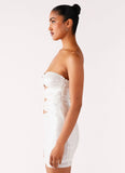 Clyra Sequin Mini Dress Ivory