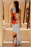 Marlo Powder Blue Poppy Print Maxi Dress