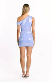 Rachel Blue Sequin Off Shoulder Mini Dress