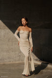 Ingrid Metallic Knit Maxi Dress Bronze