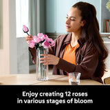 LEGO Botanicals Bouquet of Pink Roses Artificial Flowers Building Blocks for Adults Ages 18 Gifts for Birthdays for Her Flowers for Home Office Shelf or Room Decor 10374
