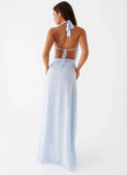 Elysia Chiffon Maxi Dress Baby Blue