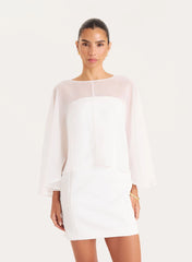 Cream Sheer Cape Top