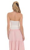 Strapless Slits Top in White