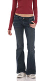 Low Rise Bell Bottom Jeans in Dark Blue