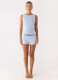 Lulita Belted Shorts Blue