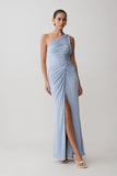 Ryn Twisted One Shoulder Maxi Dress Sky Blue
