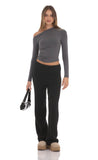Cable Knit Pants in Black
