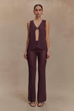 Malani Wide Leg Knit Pants Chocolate