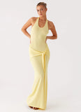 Pina Colada Knit Maxi Dress Yellow