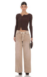 Off Center Cardigan in Brown