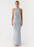 Kaida Sequin Maxi Dress Misty Blue