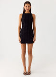 Portofino Sparkle Mesh Mini Dress Black